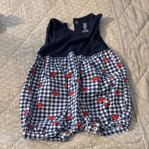 Navy and Blue Gingham Kids One Piece